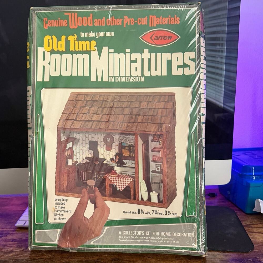 VTG 1975 Arrow Old Time Room Miniatures Homemaker’s Kitchen Dollhouse Kit Sealed